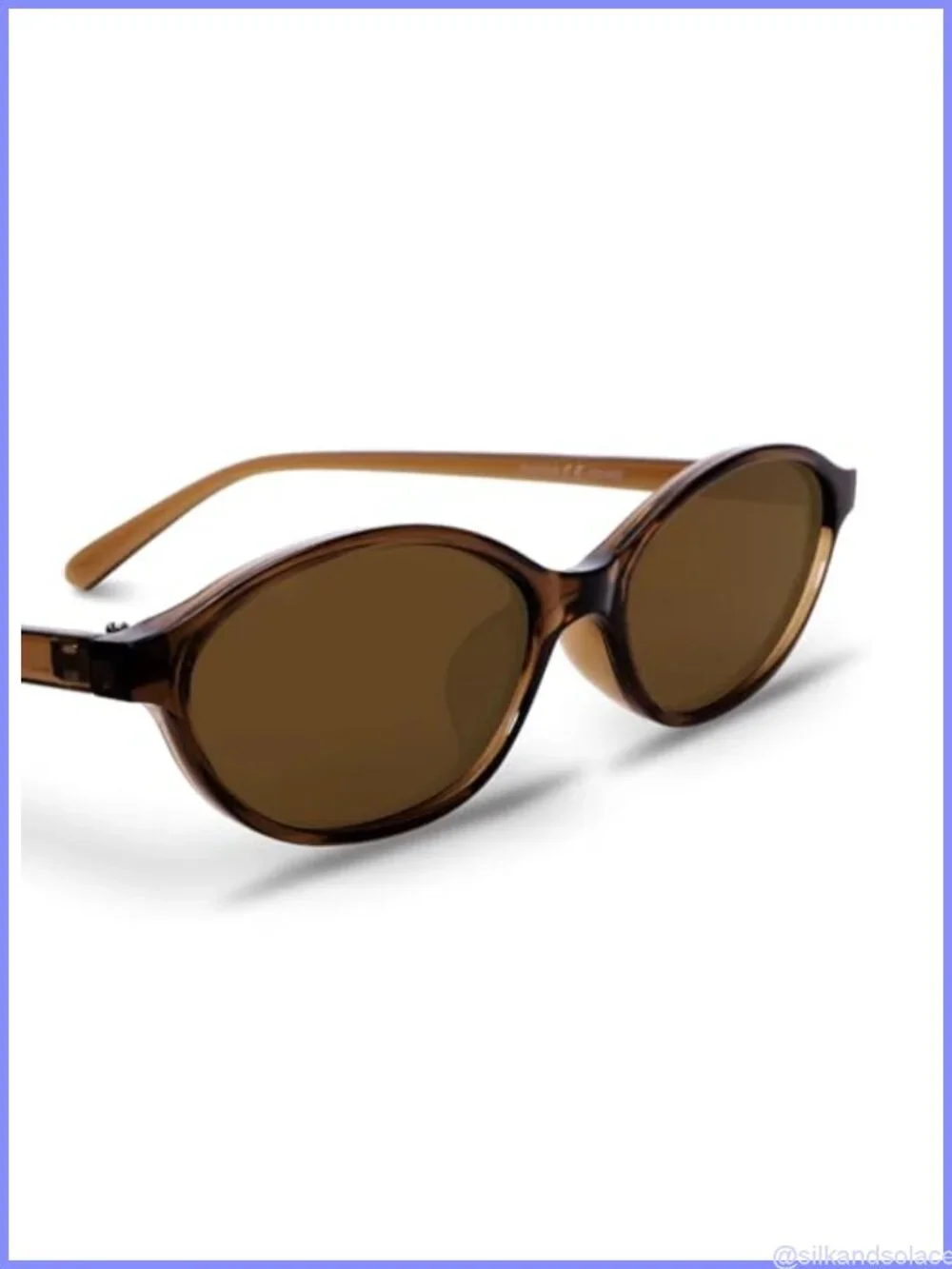 Retro Oval Cat Eye Sunglasses UV400 Lightweight Non-Slip Full Frame